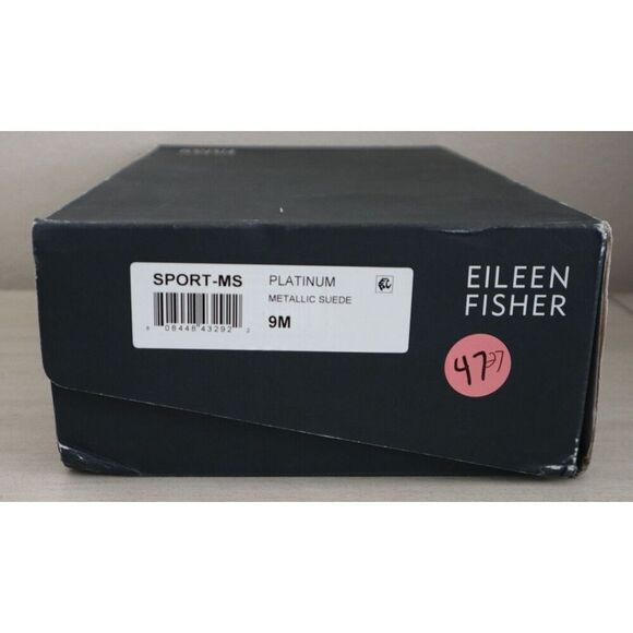 Eileen Fisher Women's Sz 9M Platinum Metallic Suede Sport Back Zip Sandals - Picture 12 of 12